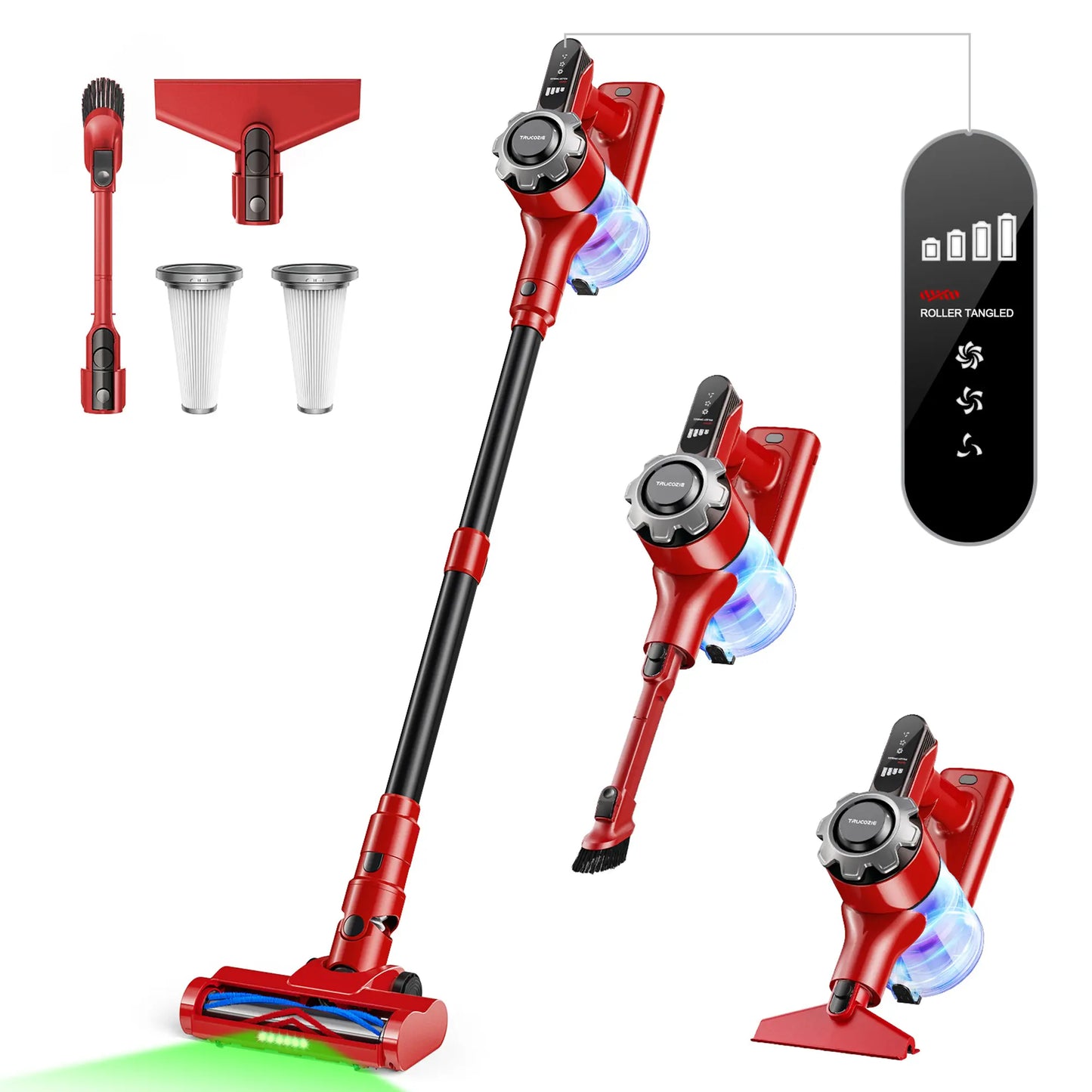 【2026 Upgraded】8-in-1 Cordless Upright Vacuum Cleaner, 45-Min Runtime, 33 kPa Suction, Lightweight, for Home, Hardwood Floors, Carpets & Pet Hair
