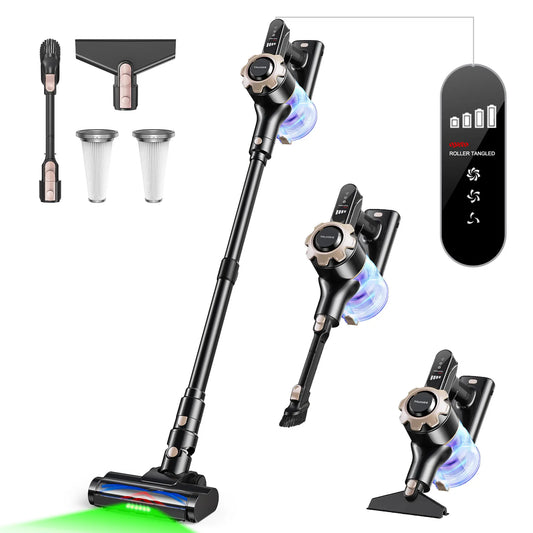 【2026 Upgraded】8-in-1 Cordless Upright Vacuum Cleaner, 45-Min Runtime, 33 kPa Suction, Lightweight, for Home, Hardwood Floors, Carpets & Pet Hair