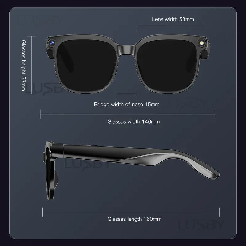 Smart AI Camera Glasses with 8MP Photochromic Lenses ,Button Touch Adjustment for Travel Outdoor Adventures Hands-Free Photography 160+Languages Real-Time Translation Bluetooth Wireless Wearable Video Recording UV Protection ,gift