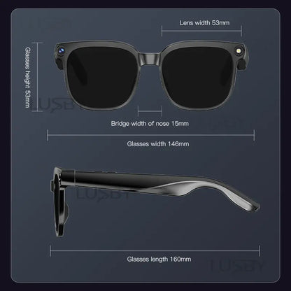 Smart AI Camera Glasses with 8MP Photochromic Lenses ,Button Touch Adjustment for Travel Outdoor Adventures Hands-Free Photography 160+Languages Real-Time Translation Bluetooth Wireless Wearable Video Recording UV Protection ,gift