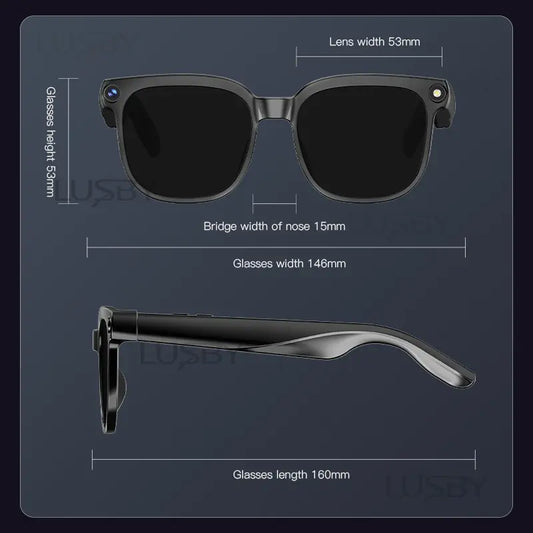 Smart AI Camera Glasses with 8MP Photochromic Lenses ,Button Touch Adjustment for Travel Outdoor Adventures Hands-Free Photography 160+Languages Real-Time Translation Bluetooth Wireless Wearable Video Recording UV Protection ,gift