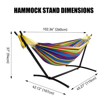 Portable Hammock with Steel Stand, 450lb Capacity, Anti-Roll Balance Beams & Premium Carry Bag