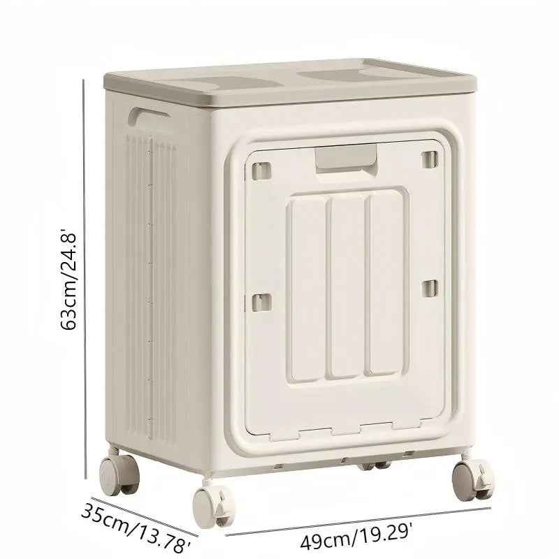 Laundry Basket with Wheels, Ventilated & Odor-Resistant,Portable Rolling Storage with Lid, Size Details in SKU Images, Assembly Guide in Main Image & Description