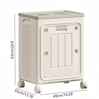 Laundry Basket with Wheels, Ventilated & Odor-Resistant,Portable Rolling Storage with Lid, Size Details in SKU Images, Assembly Guide in Main Image & Description