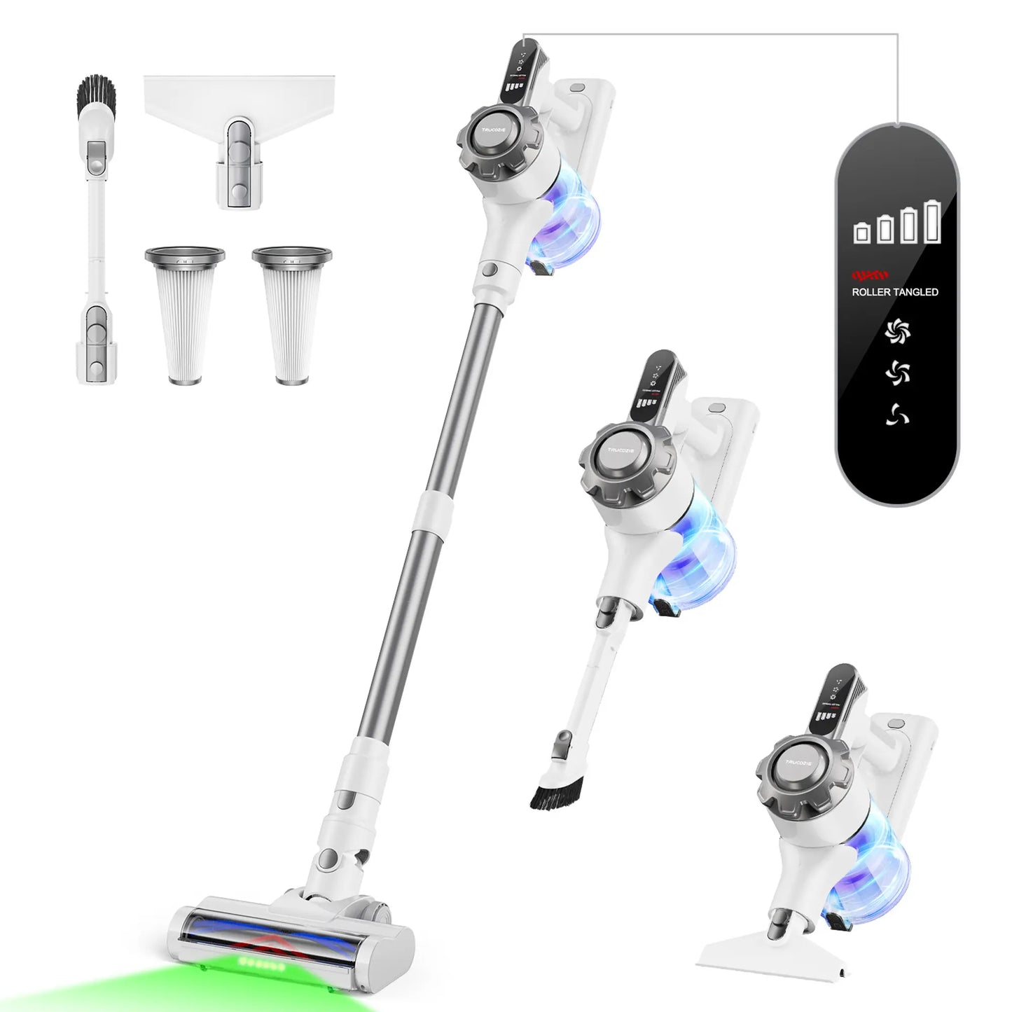 【2026 Upgraded】8-in-1 Cordless Upright Vacuum Cleaner, 45-Min Runtime, 33 kPa Suction, Lightweight, for Home, Hardwood Floors, Carpets & Pet Hair