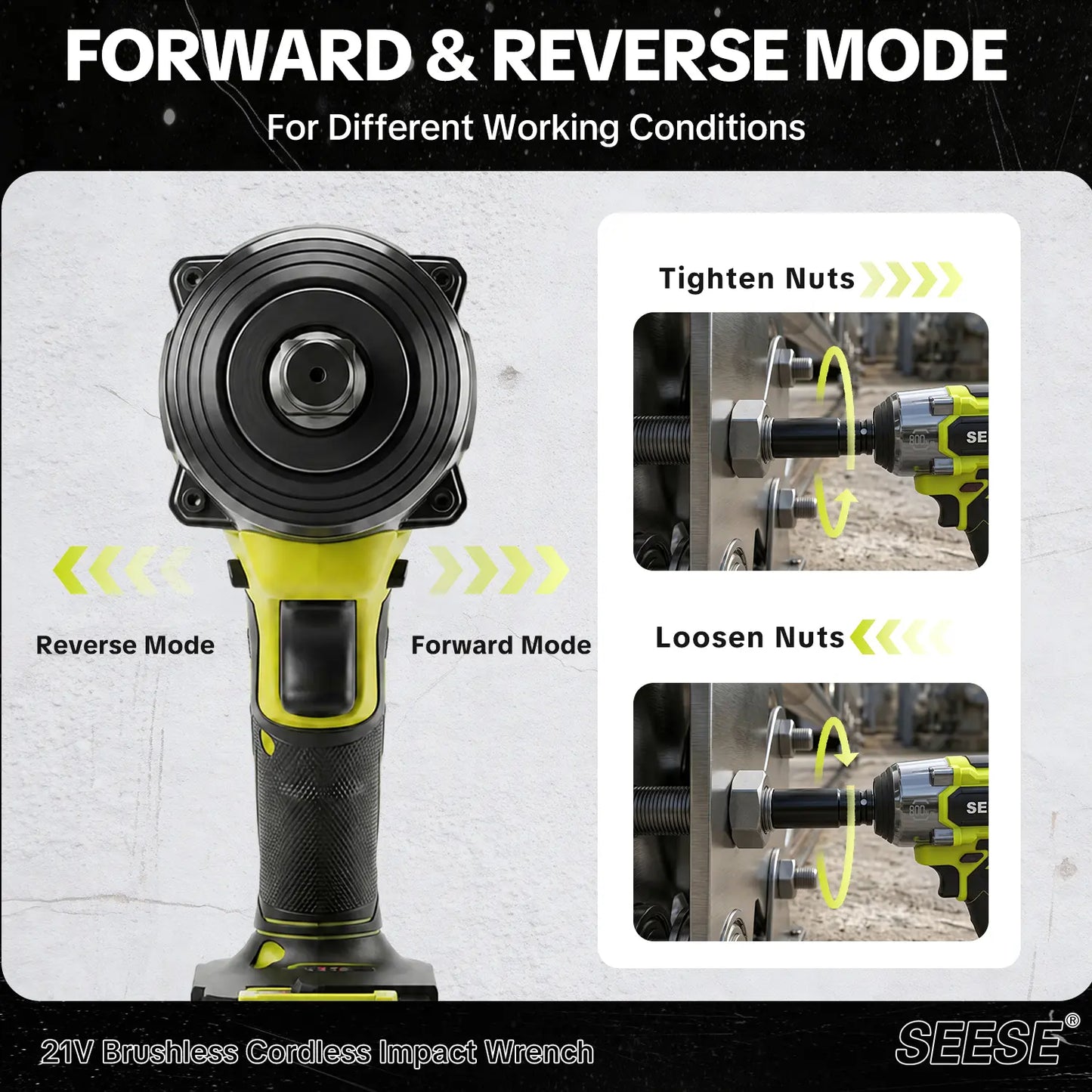 3-in-1 Cordless Impact Wrench, 590 FT-LBS (800N.m), 3200 IPM, 1/2" High Torque Impact Gun, 21V 2x4.0Ah Battery, LED Light, 9 Sockets, 6 Drills, 6 Screws & Case, for Home & Car Tire Lug Nut
