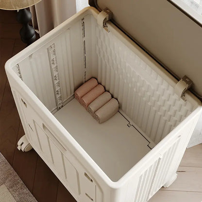 Laundry Basket with Wheels, Ventilated & Odor-Resistant,Portable Rolling Storage with Lid, Size Details in SKU Images, Assembly Guide in Main Image & Description