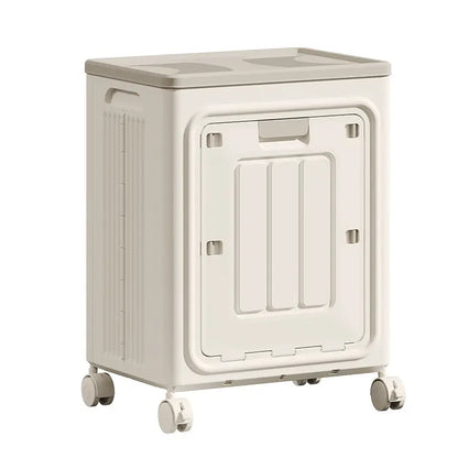 Laundry Basket with Wheels, Ventilated & Odor-Resistant,Portable Rolling Storage with Lid, Size Details in SKU Images, Assembly Guide in Main Image & Description