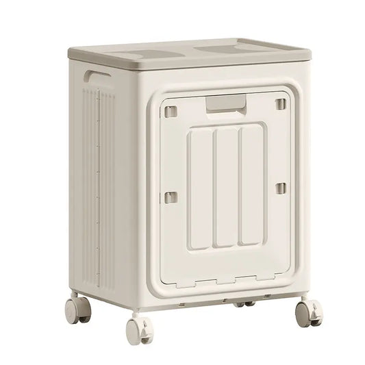 Laundry Basket with Wheels, Ventilated & Odor-Resistant,Portable Rolling Storage with Lid, Size Details in SKU Images, Assembly Guide in Main Image & Description