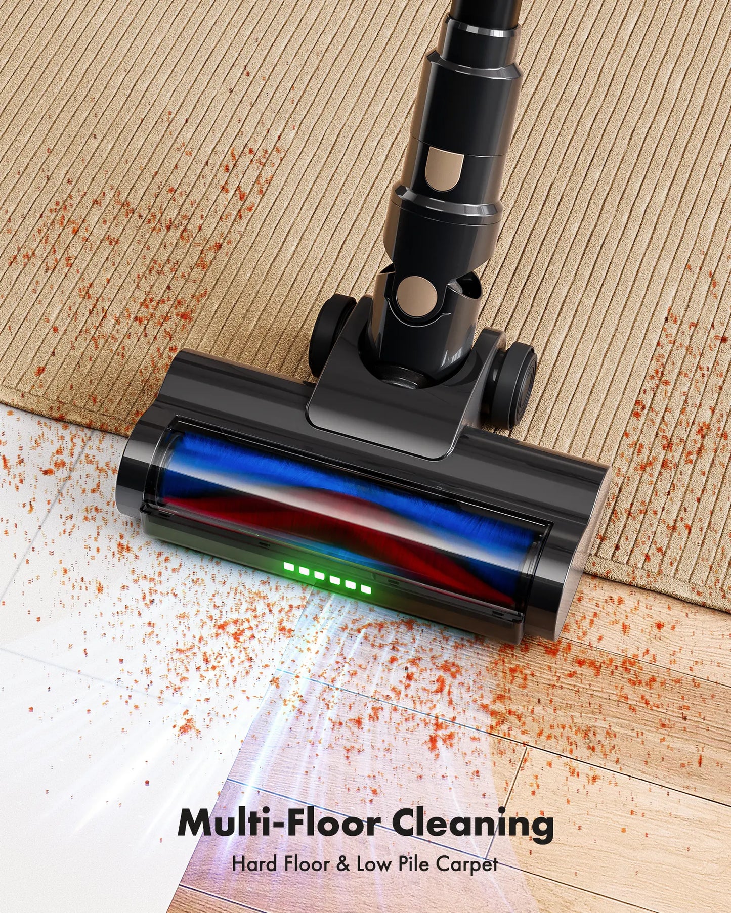 【2026 Upgraded】8-in-1 Cordless Upright Vacuum Cleaner, 45-Min Runtime, 33 kPa Suction, Lightweight, for Home, Hardwood Floors, Carpets & Pet Hair