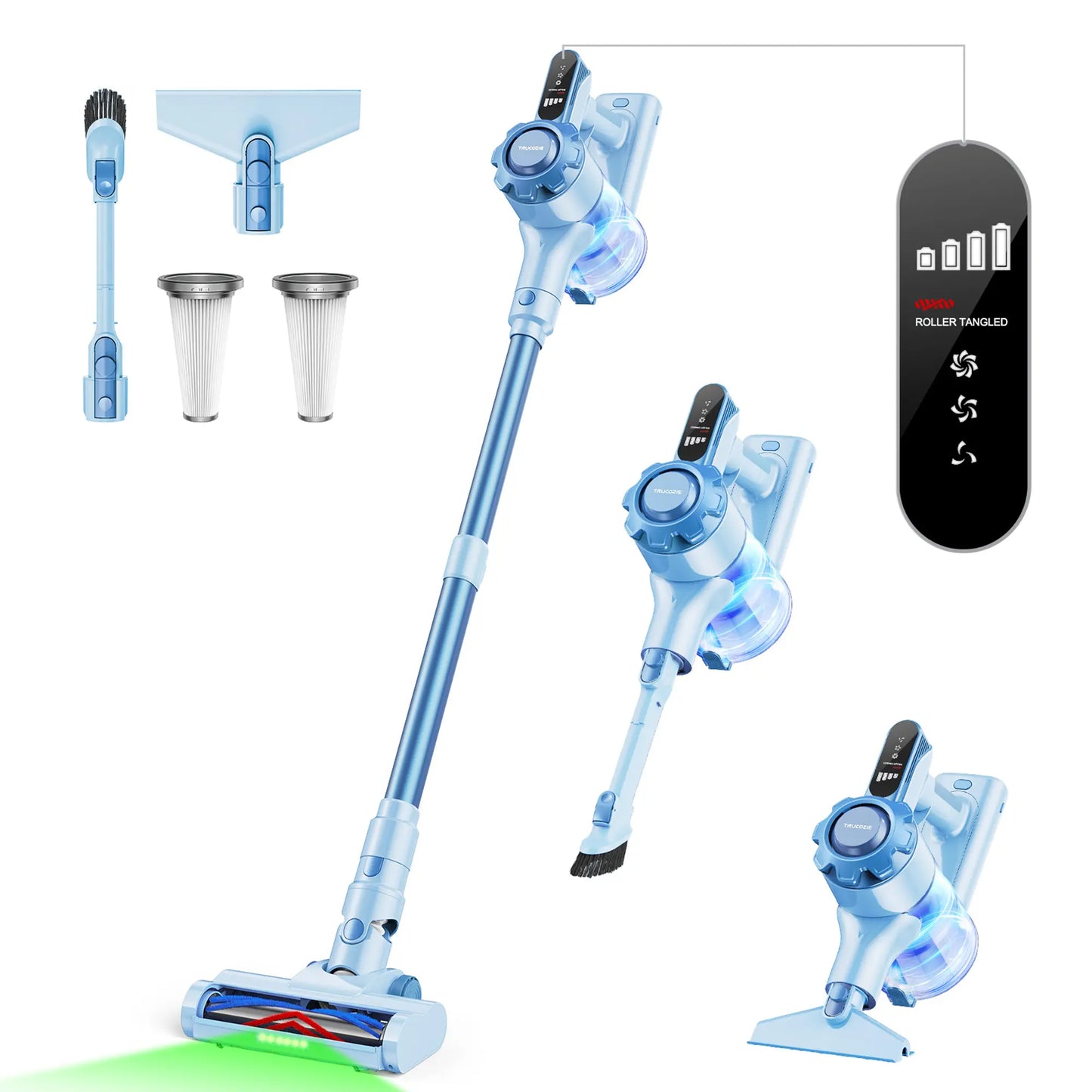 【2026 Upgraded】8-in-1 Cordless Upright Vacuum Cleaner, 45-Min Runtime, 33 kPa Suction, Lightweight, for Home, Hardwood Floors, Carpets & Pet Hair