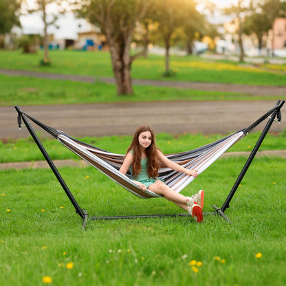 Portable Hammock with Steel Stand, 450lb Capacity, Anti-Roll Balance Beams & Premium Carry Bag