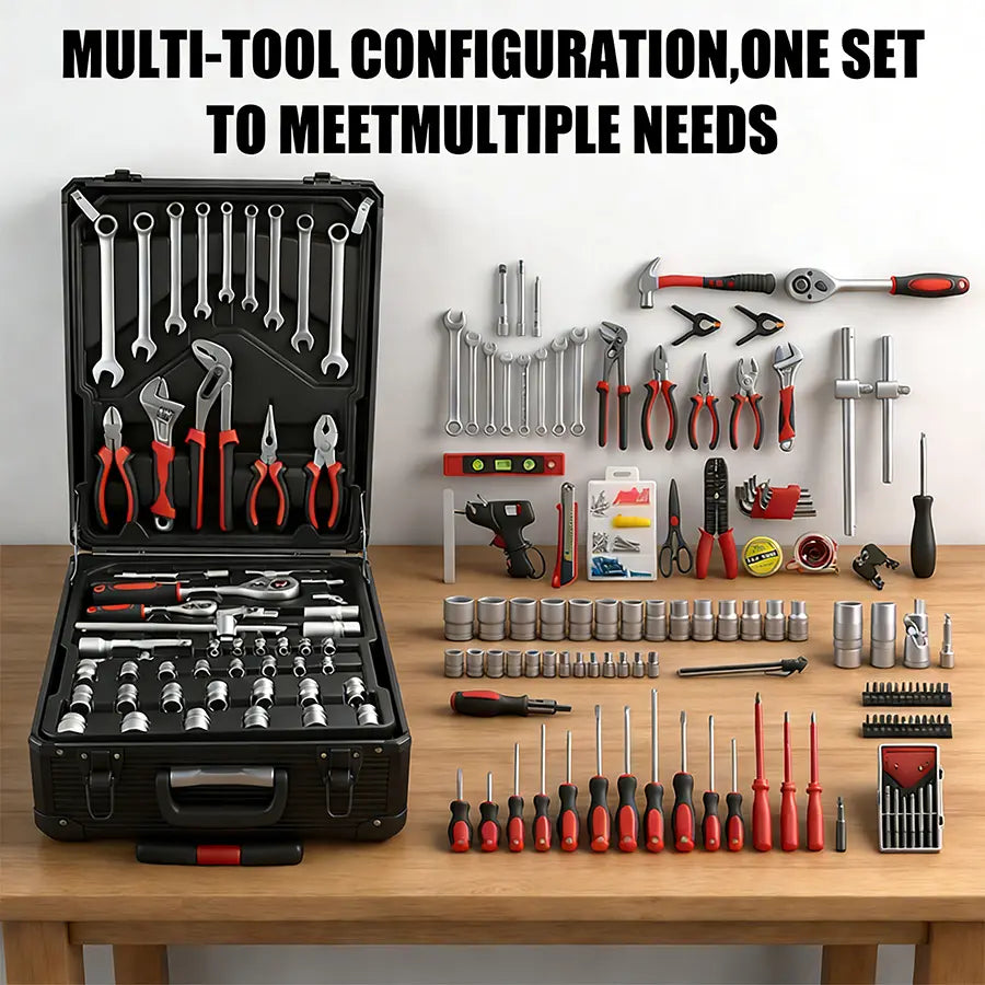 899-Piece Portable Tool Kit – Wheeled Metal Cabinet & Aluminum Alloy Storage