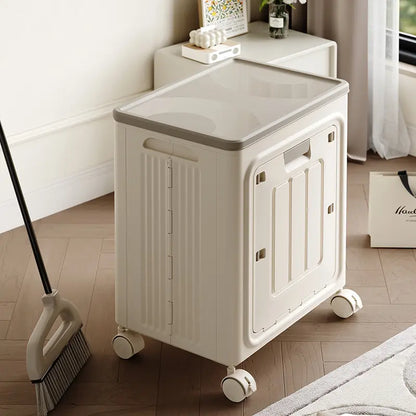 Laundry Basket with Wheels, Ventilated & Odor-Resistant,Portable Rolling Storage with Lid, Size Details in SKU Images, Assembly Guide in Main Image & Description