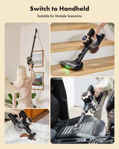 【2026 Upgraded】8-in-1 Cordless Upright Vacuum Cleaner, 45-Min Runtime, 33 kPa Suction, Lightweight, for Home, Hardwood Floors, Carpets & Pet Hair