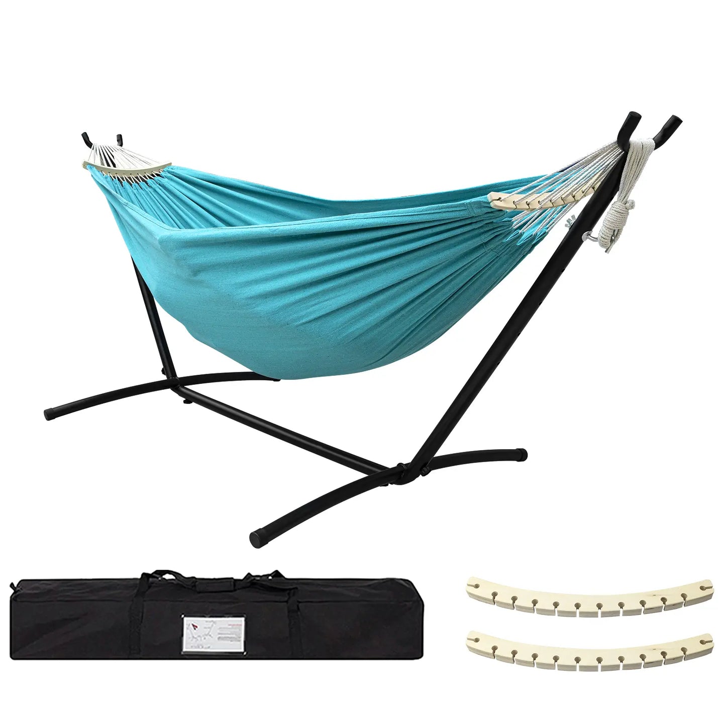 Portable Hammock with Steel Stand, 450lb Capacity, Anti-Roll Balance Beams & Premium Carry Bag